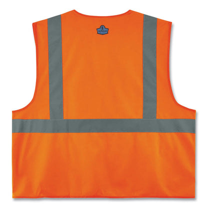 GloWear 8225HL Class 2 Standard Solid Hook and Loop Vest, Polyester, Orange, 2X-Large/3X-Large