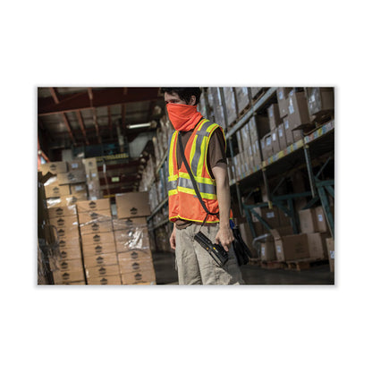 GloWear 8229Z Class 2 Economy Two-Tone Zipper Vest, Polyester, Small/Medium, Orange