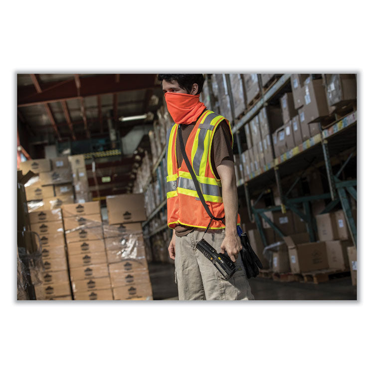 GloWear 8229Z Class 2 Economy Two-Tone Zipper Vest, Polyester, 4X-Large/5X-Large, Orange