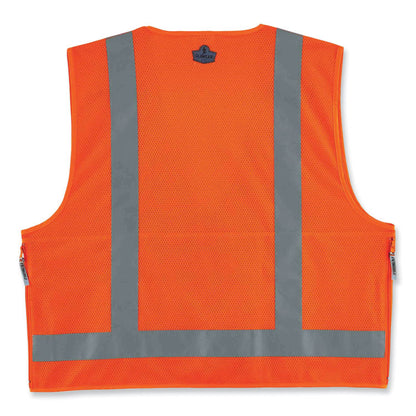 GloWear 8250Z Class 2 Surveyors Zipper Vest, Polyester, Large/X-Large, Orange