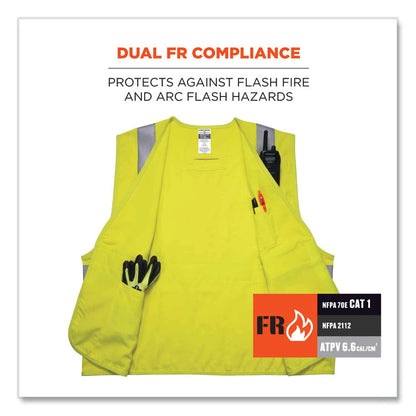 GloWear 8261FRHL Class 2 Dual Compliant FR Hook and Loop Safety Vest, 2X-Large/3X-Large, Lime