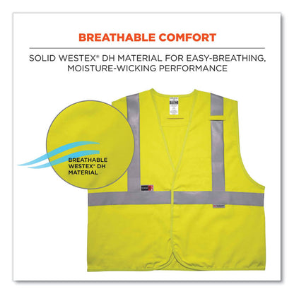 GloWear 8261FRHL Class 2 Dual Compliant FR Hook and Loop Safety Vest, 2X-Large/3X-Large, Lime