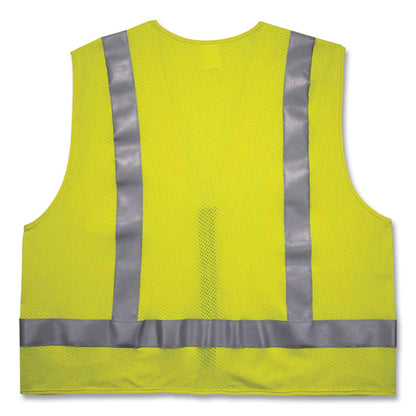 GloWear 8262FRZ Class 2 FR Surveyor Zip Vest, Tencel/Modacrylic/Para-aramid/Kevlar, 2X-Large/3X-Large, Lime