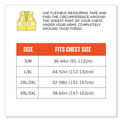 GloWear 8262FRZ Class 2 FR Surveyor Zip Vest, Tencel/Modacrylic/Para-aramid/Kevlar, 4X-Large/5X-Large, Lime