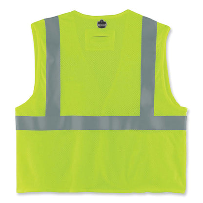 GloWear 8260FRHL Class 2 FR Safety Hook and Loop Vest, Modacrylic/Kevlar, Small/Medium, Lime