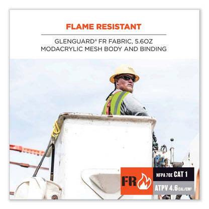 GloWear 8260FRHL Class 2 FR Safety Hook and Loop Vest, Modacrylic/Kevlar, Small/Medium, Lime