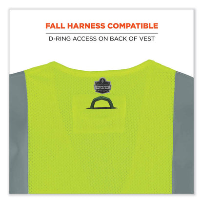 GloWear 8260FRHL Class 2 FR Safety Hook and Loop Vest, Modacrylic/Kevlar, Small/Medium, Lime