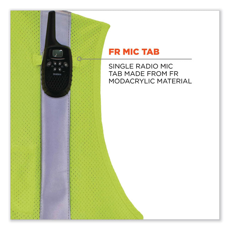 GloWear 8260FRHL Class 2 FR Safety Hook and Loop Vest, Modacrylic/Kevlar, Small/Medium, Lime