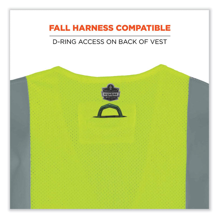 GloWear 8260FRHL Class 2 FR Safety Hook and Loop Vest, Modacrylic/Kevlar, 2X-Large/3X-Large, Lime