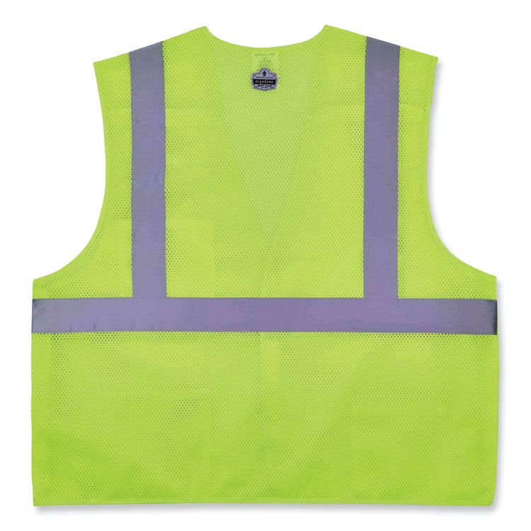 GloWear 8217BA Class 2 Breakaway Mesh Vest, Polyester, Small/Medium, Lime