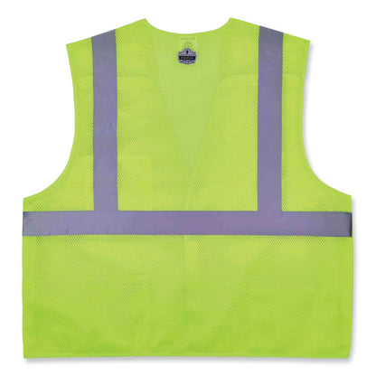 GloWear 8217BA Class 2 Breakaway Mesh Vest, Polyester, Small/Medium, Lime