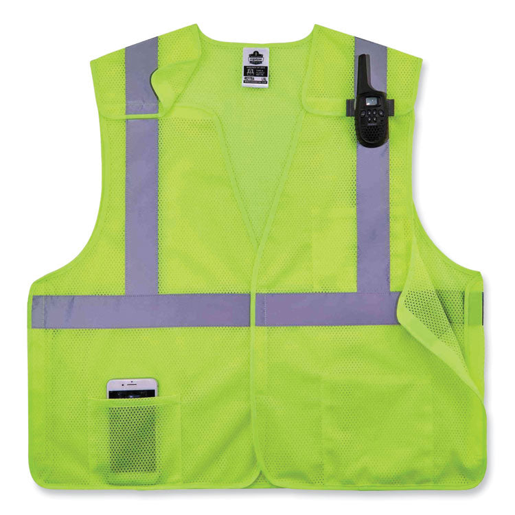 GloWear 8217BA Class 2 Breakaway Mesh Vest, Polyester, 2X-Large/3X-Large, Lime