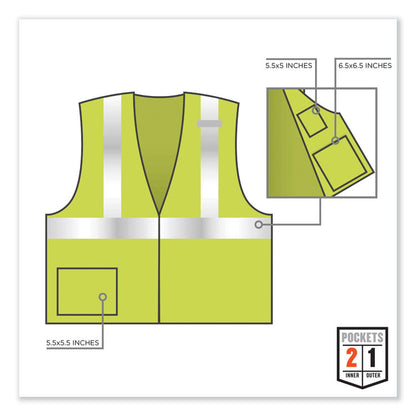 GloWear 8217BA Class 2 Breakaway Mesh Vest, Polyester, 2X-Large/3X-Large, Lime