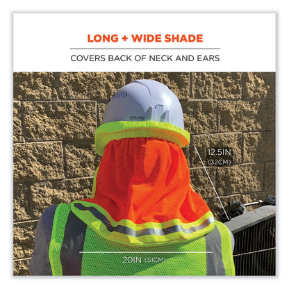 GloWear 8005 Hi-Vis Hard Hat Neck Shade, 20 x 12.5, Orange
