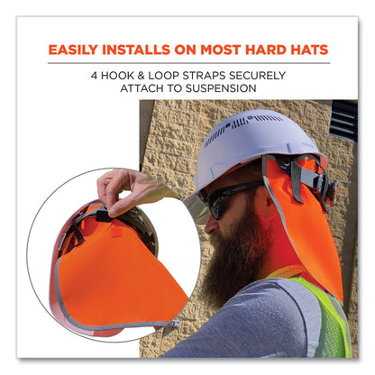 GloWear 8006 Hi-Vis Hard Hat Neck Shade, 12.25 x 10.5, Orange