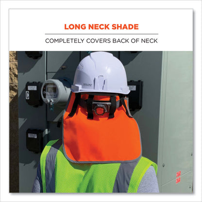 GloWear 8006 Hi-Vis Hard Hat Neck Shade, 12.25 x 10.5, Orange