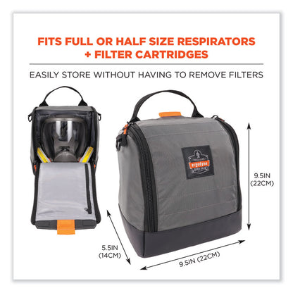 Arsenal 5185 Full Respirator Bag with Zipper Magnetic Closure, 5.5 x 9.5 x 9.5, Gray