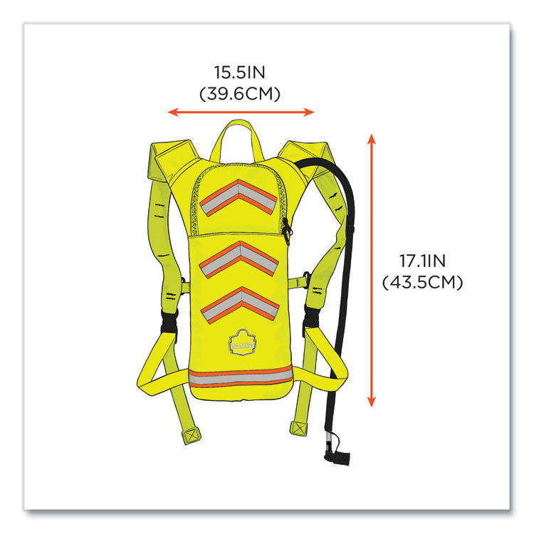 Chill-Its 5155 Low Profile Hydration Pack, 2 L, Hi-Vis Lime