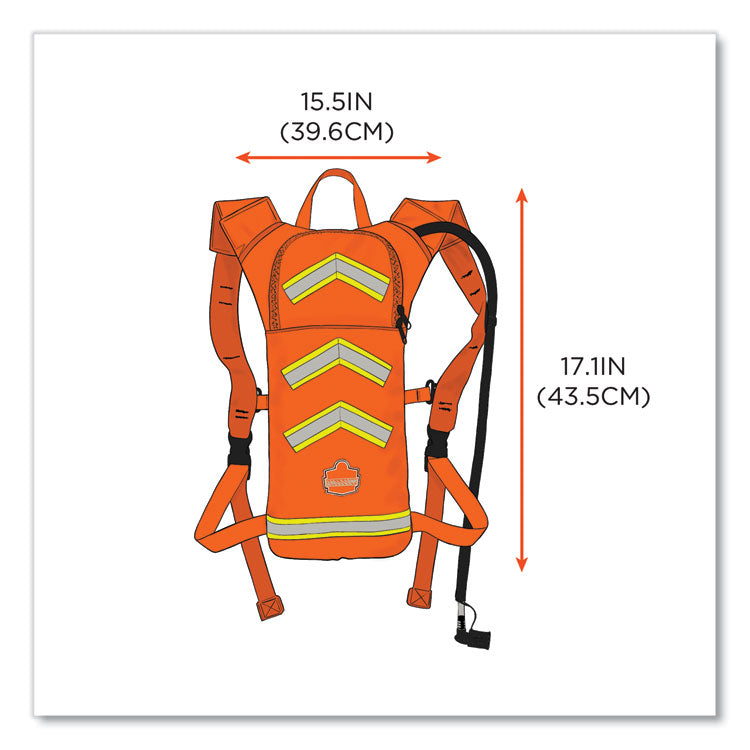 Chill-Its 5155 Low Profile Hydration Pack, 2 L, Hi-Vis Orange