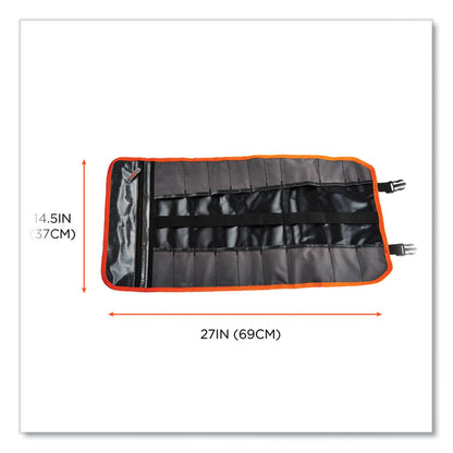 Arsenal 5871 Polyester Tool Roll Up, 21 Compartments, 27 x 14, Polyester, Black