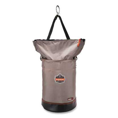 Arsenal 5973 Hoist Bucket Tool Bag with D-Rings and Zipper Top, 150 lb, Gray