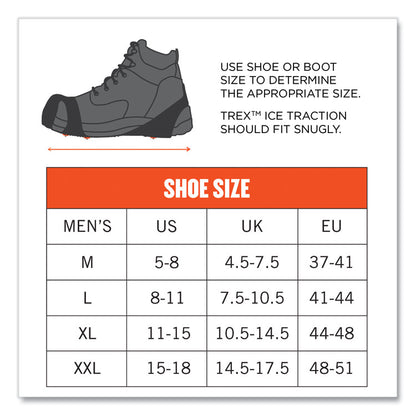 Trex 6300TC One-Piece Slip-on Tungsten Carbide Ice Cleats, Medium, Black, Pair