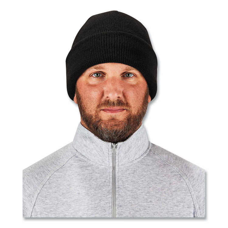 N-Ferno 6811ZI Rib Knit Hat + Bump Cap Insert, One Size Fits Most, Black