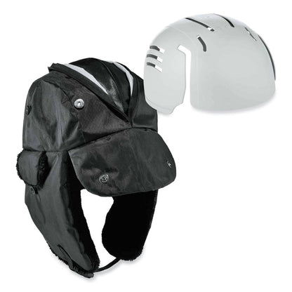 N-Ferno 6802ZI Zipper Trapper Hat + Universal Bump Cap, Front Brim, Small to Medium, Black