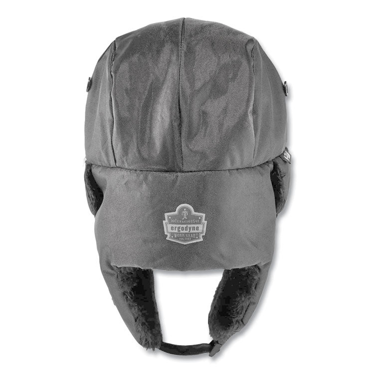 N-Ferno 6802ZI Zipper Trapper Hat + Universal Bump Cap, Front Brim, Small to Medium, Black