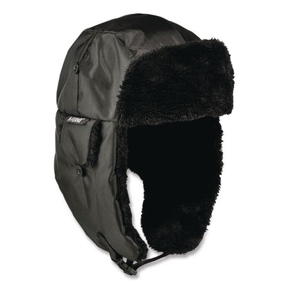 N-Ferno 6802ZI Zipper Trapper Hat + Universal Bump Cap, Front Brim, Large to X-Large, Black
