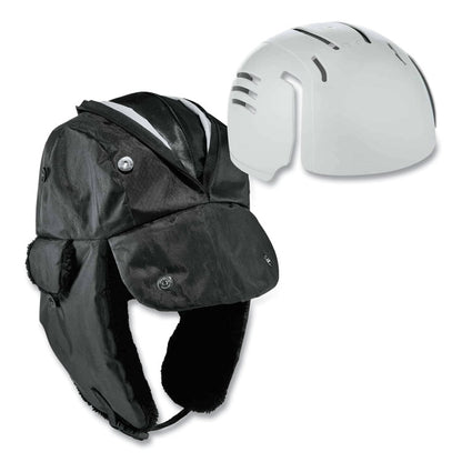 N-Ferno 6802ZI Zipper Trapper Hat + Universal Bump Cap, Front Brim, Large to X-Large, Black