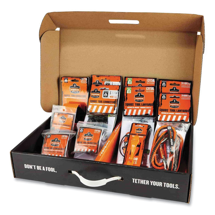 Squids 3184 Concrete Finisher + Mason Tool Tethering Kit, Assorted Max Working Capacities, Lengths and Colors