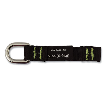 Squids 3700 Nylon Webbing Tool Tails with D-Rings, 2 lb Max Working Capacity, 3.5" Long, Black, 6/Pack, 10 Packs/Carton