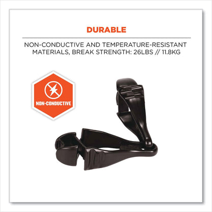 Squids 3400 Glove Clip Holder with Dual Clips, 1 x 1 x 6.5, Acetal Copolymer, Black, 100/Carton