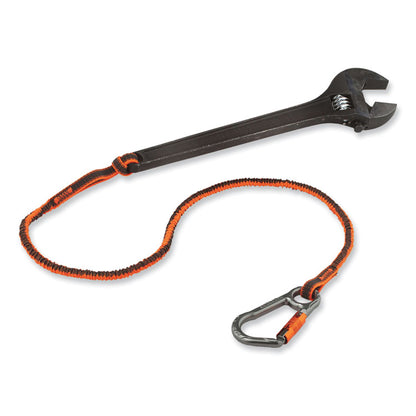 Squids 3108F(x)Tool Lanyard with Locking Aluminum Carabiner + Loop, 15 lb Max Working Capacity, 38" to 48" Long, Orange/Gray