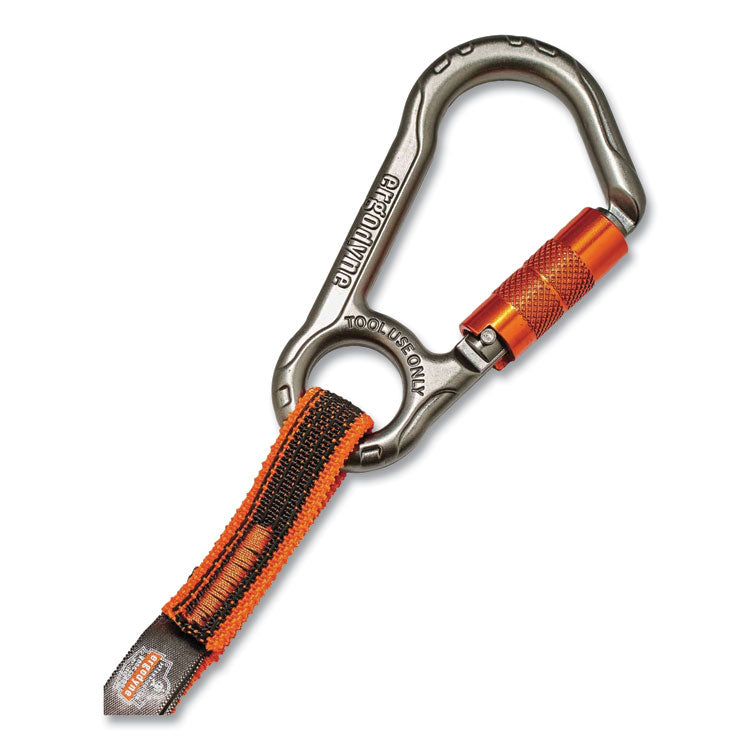 Squids 3118F(x) Tool Lanyards with Locking Aluminum Carabiners, 15 lb Working Capacity, 38" to 48" Long, Orange/Gray