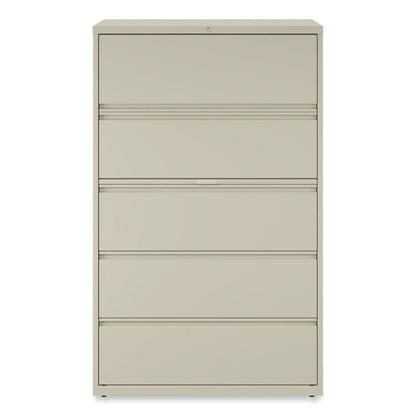 Lateral File, 5 Legal/Letter/A4/A5-Size File Drawers, Putty, 42" x 18.63" x 67.63"