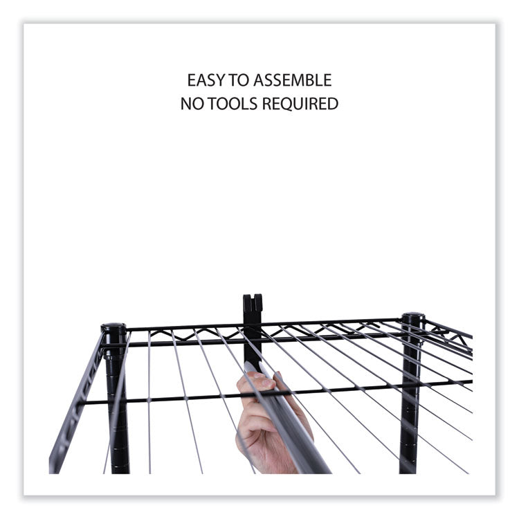 Wire Shelving Garment Rack, 30 Garments, 36w x 18d x 75h, Black