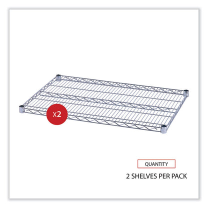 Industrial Wire Shelving Extra Wire Shelves, 36w x 24d, Silver, 2 Shelves/Carton