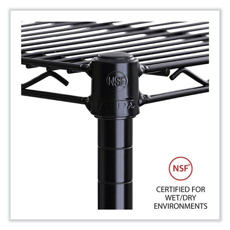 Industrial Wire Shelving Extra Wire Shelves, 48w x 18d, Black, 2 Shelves/Carton