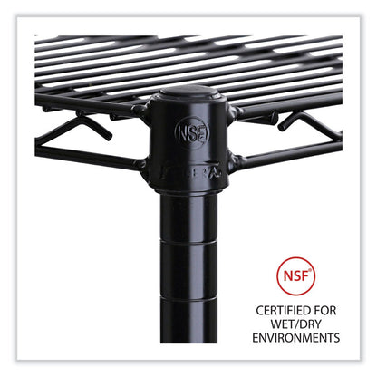 Industrial Wire Shelving Extra Wire Shelves, 48w x 18d, Black, 2 Shelves/Carton