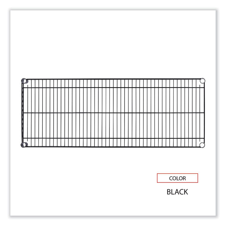 Industrial Wire Shelving Extra Wire Shelves, 48w x 18d, Black, 2 Shelves/Carton