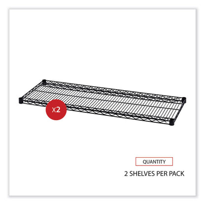 Industrial Wire Shelving Extra Wire Shelves, 48w x 18d, Black, 2 Shelves/Carton