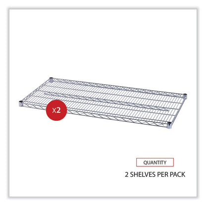 Industrial Wire Shelving Extra Wire Shelves, 48w x 24d, Silver, 2 Shelves/Carton