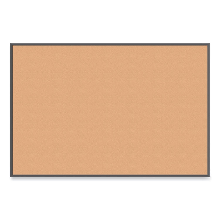 Cork Bulletin Board with Aluminum Frame, 72" x 48" (Actual Size: 70" x 47"), Tan Surface, Black Aluminum Frame