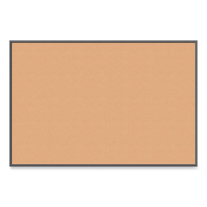 Cork Bulletin Board with Aluminum Frame, 72" x 48" (Actual Size: 70" x 47"), Tan Surface, Black Aluminum Frame