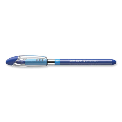 Slider Basic Ballpoint Pen, Stick, Medium 0.8 mm, Blue Ink, Blue Barrel, 10/Box