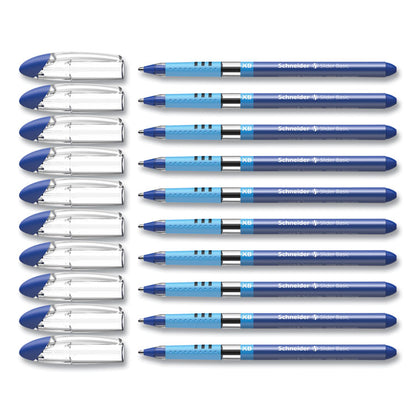 Slider Basic Ballpoint Pen, Stick, Extra-Bold 1.4 mm, Blue Ink, Blue Barrel, 10/Box