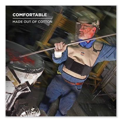Chill-Its 6230 Standard Phase Change Cooling Vest with Packs, Cotton, Small/Medium, Khaki