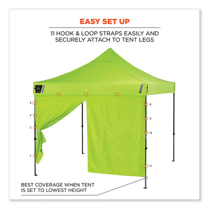 Shax 6096 Pop-Up Tent Sidewall with Zipper, Single Skin, 10 ft x 10 ft, Polyester, Lime